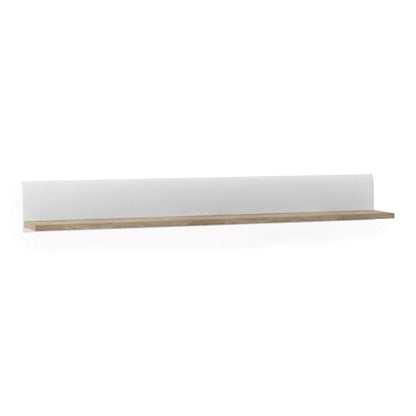 Chelsea Wall Shelf  in White with Oak Trim