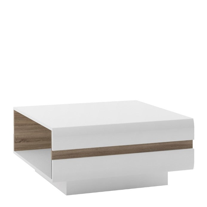 Chelsea Small Designer coffee table in White with Oak Trim