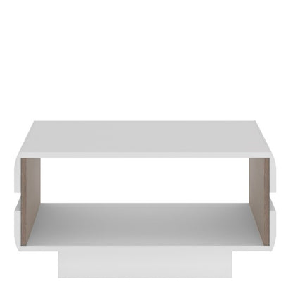 Chelsea Small Designer coffee table in White with Oak Trim