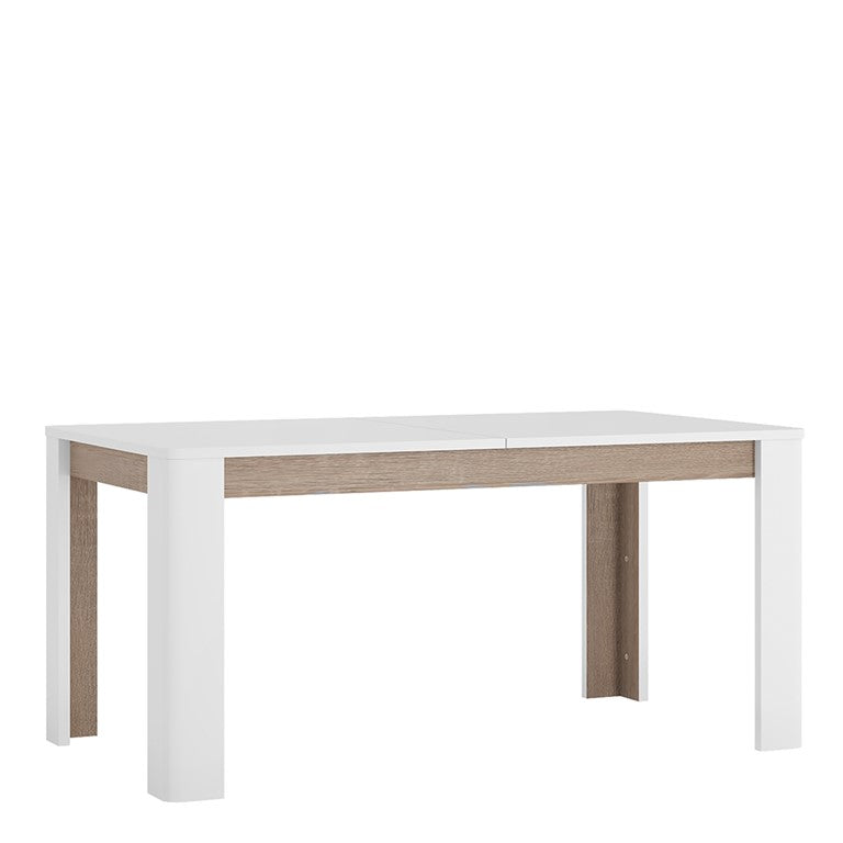 Chelsea Extending Dining Table  in White with Oak Trim