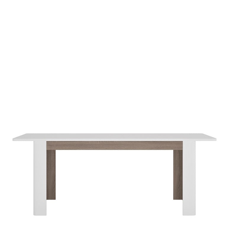 Chelsea Extending Dining Table  in White with Oak Trim