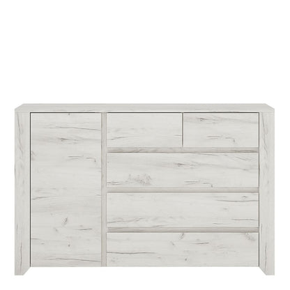 Angel 1 Door 2+3 drawer Chest in White Craft Oak