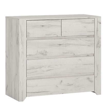 Angel 2+3 Chest of Drawers in White Craft Oak