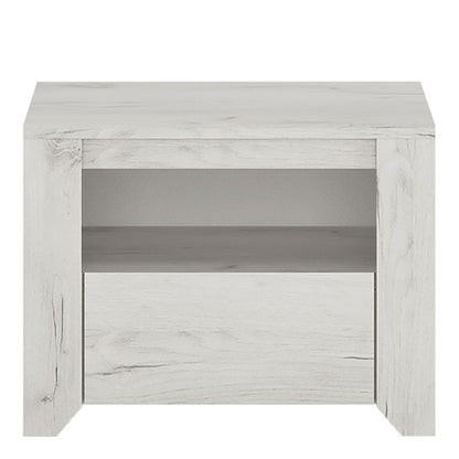 Angel 1 Drawer Bedside Cabinet White Craft Oak