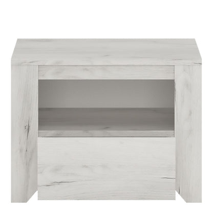 Angel 1 Drawer Bedside Cabinet White Craft Oak