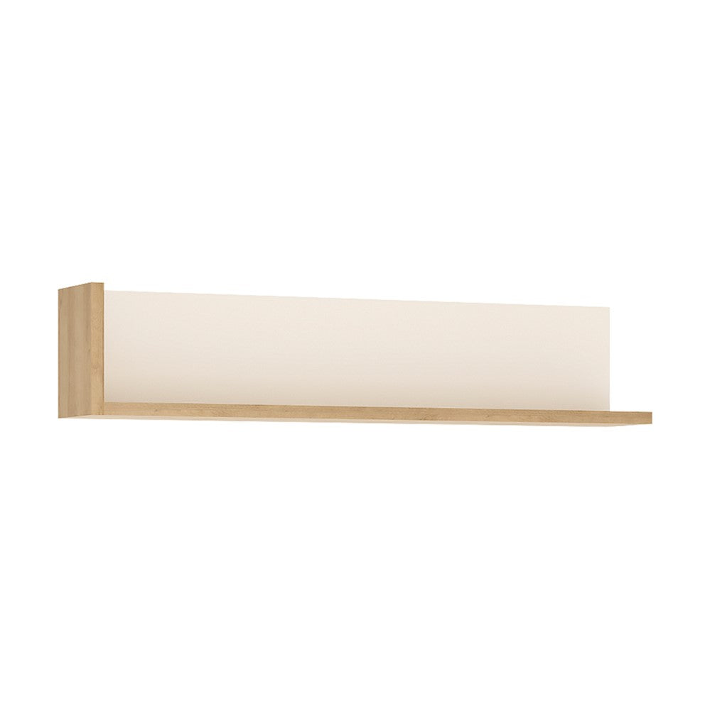 Lyon 120cm wall shelf in Riviera Oak/White