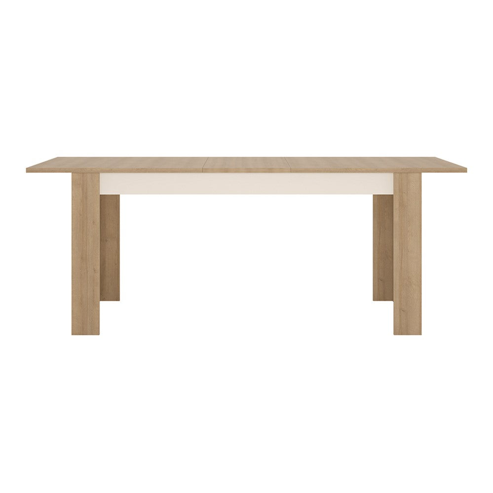 Lyon Large extending dining table 160/200 cm in Riviera Oak/White High Gloss