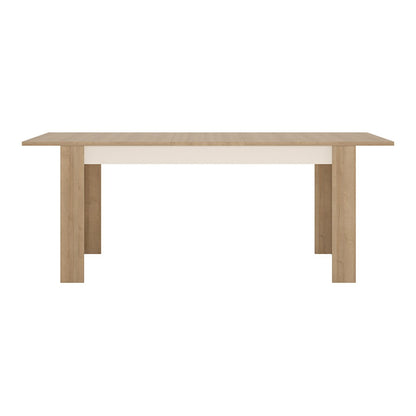 Lyon Large extending dining table 160/200 cm in Riviera Oak/White High Gloss