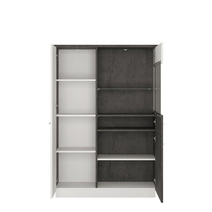 Zingaro Low display cabinet (RH) in Grey and White