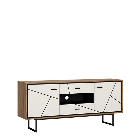 Furniture To Go, Brolo 2 door 2 drawer TV unit in Walnut and White.