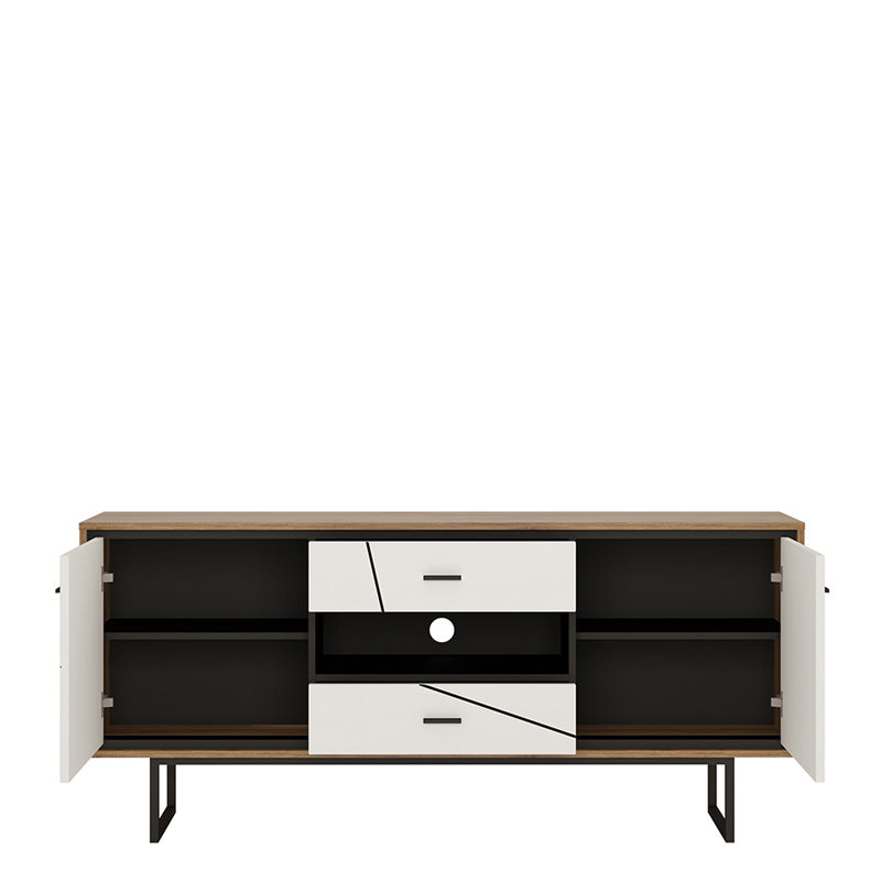 Furniture To Go, Brolo 2 door 2 drawer TV unit in Walnut and White.