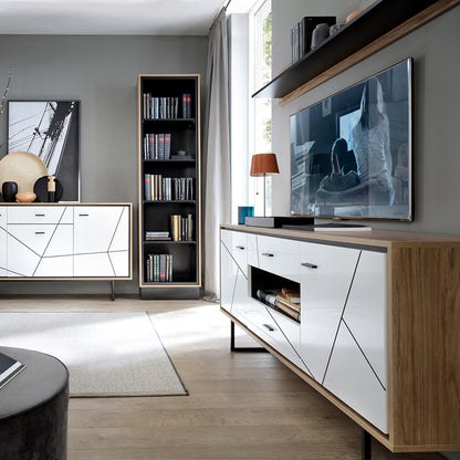 Furniture To Go, Brolo Wall shelf 167 cm in Walnut and Black.