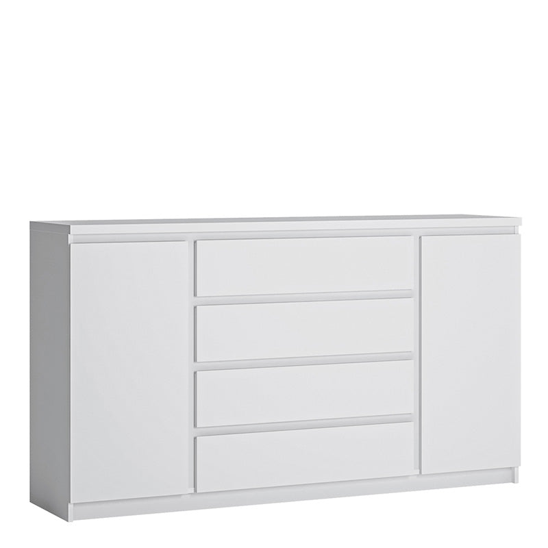 Furniture To Go, Fribo, 1 door 1 drawer twin pedestal desk in White.