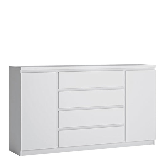 Furniture To Go, Fribo, 2 door 4 drawer wide sideboard in White.