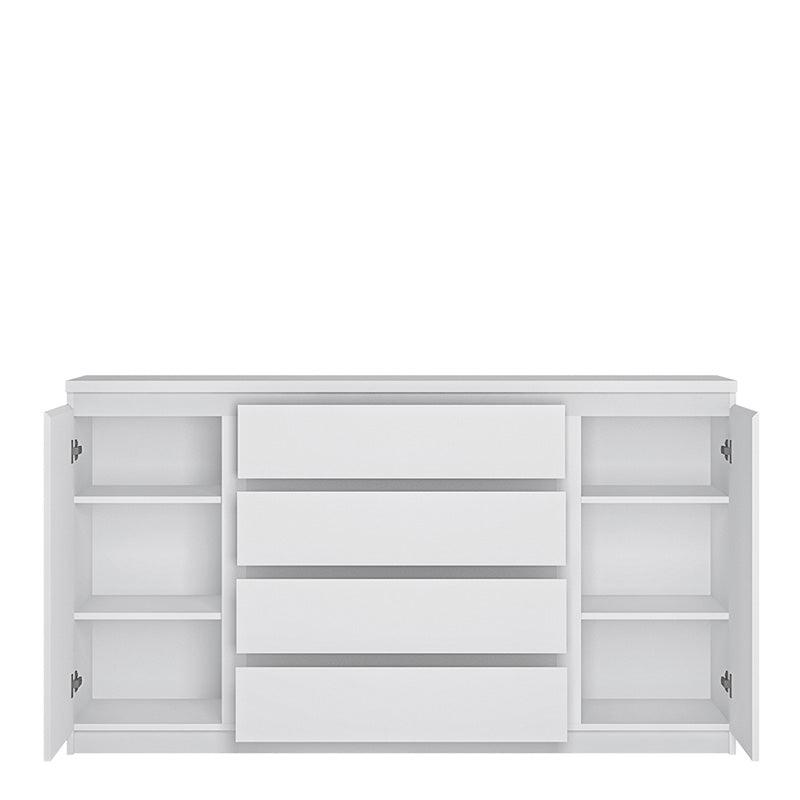 Furniture To Go, Fribo, 1 door 1 drawer twin pedestal desk in White.