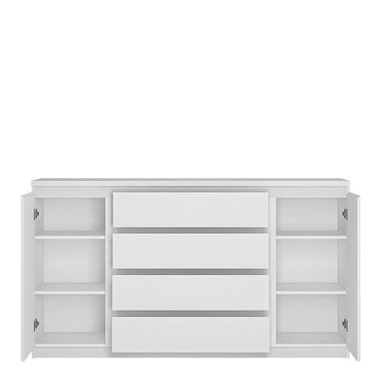 Furniture To Go, Fribo, 1 door 1 drawer twin pedestal desk in White.