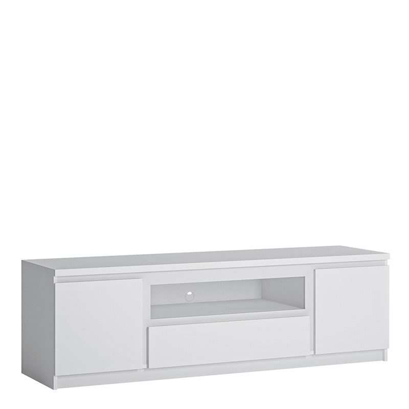 Furniture To Go, Fribo, 2 door 1 drawer 166 cm wide TV cabinet in White.