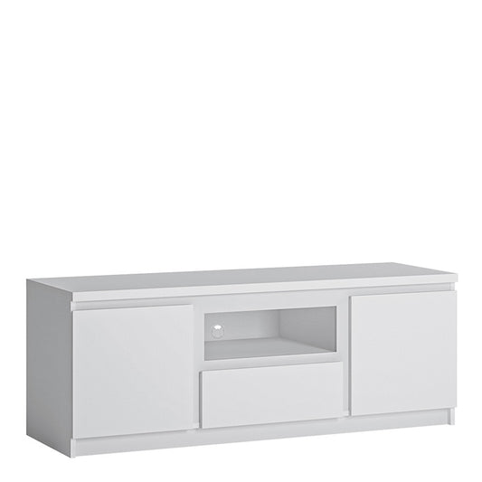 Furniture To Go, Fribo, 2 door 1 drawer 136 cm wide TV cabinet in White.