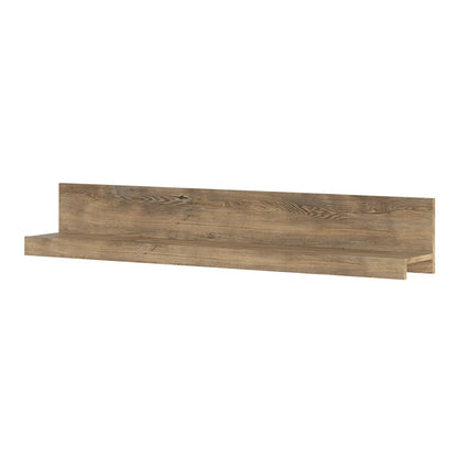 Rapallo 135 cm wide wall shelf in Chestnut and Matera Grey