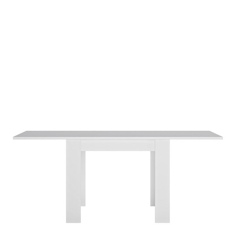 Lyon Small extending Dining Table 90/180 cm in White and High Gloss