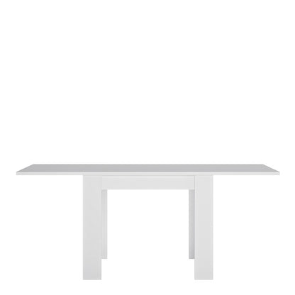 Lyon Small extending Dining Table 90/180 cm in White and High Gloss