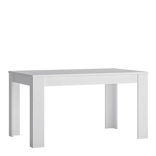 Lyon Medium extending dining Table 140/180 cm in White and High Gloss