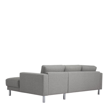 Cleveland Chaiselongue Sofa (RH) in Nova Light Grey Chrome Feet