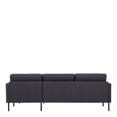 Larvik Chaiselongue Sofa (RH) - Anthracite , Black Legs