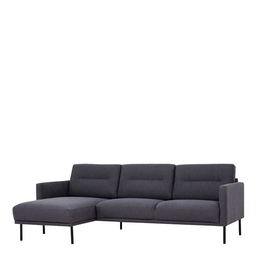 Larvik Chaiselongue Sofa (LH) - Anthracite , Black Legs