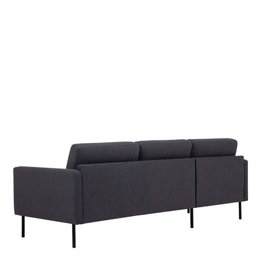 Larvik Chaiselongue Sofa (LH) - Anthracite , Black Legs