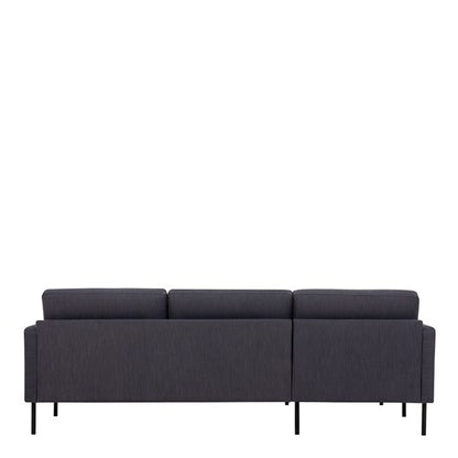 Larvik Chaiselongue Sofa (LH) - Anthracite , Black Legs