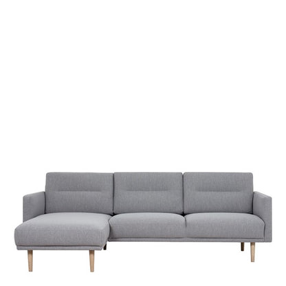 Larvik Chaiselongue Sofa  (LH) - Grey, Oak Legs