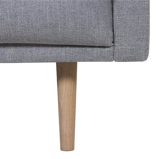 Larvik Chaiselongue Sofa  (LH) - Grey, Oak Legs