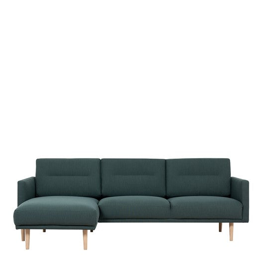 Larvik Chaiselongue Sofa  (LH) - Dark Green, Oak Legs