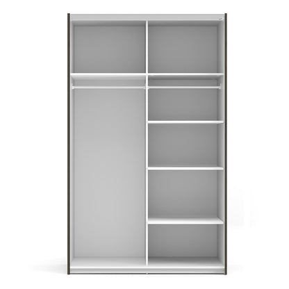 Verona Sliding Wardrobe 120cm in Black Matt with Black Matt Doors with 5 Shelves