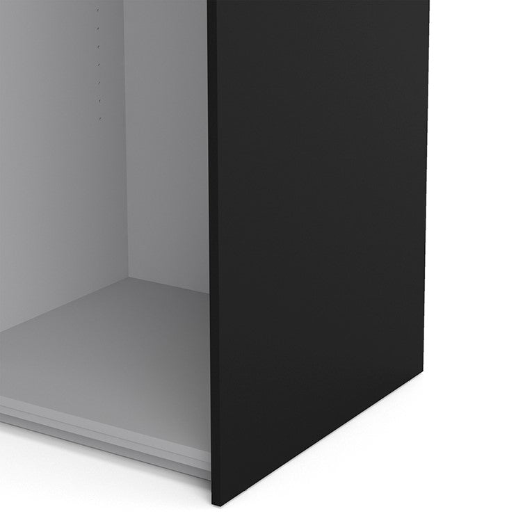 Verona Sliding Wardrobe 120cm in Black Matt with Oak Doors with 5 Shelves