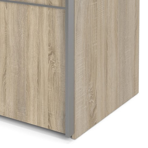 Verona Sliding Wardrobe 180cm in Oak with Oak Doors with 5 Shelves