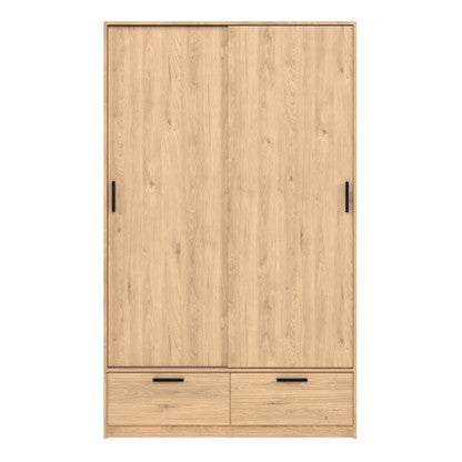 Line Wardrobe with 2 Doors + 2 Drawers in Jackson Hickory Oak