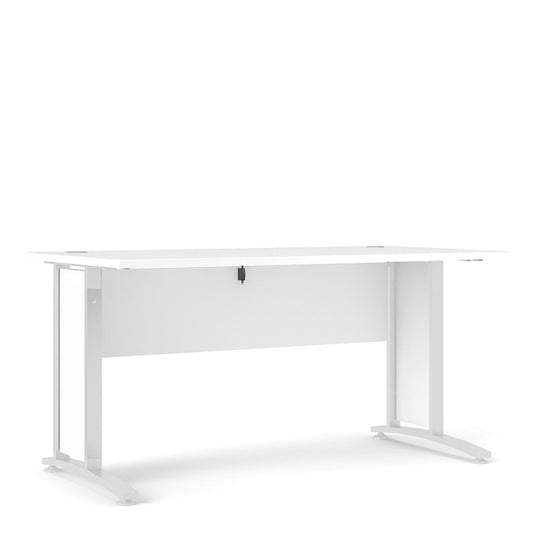 Prima Desk 150 cm in White with White legs