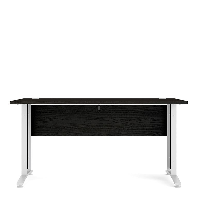 Prima Desk 150 cm in Black woodgrain with White legs