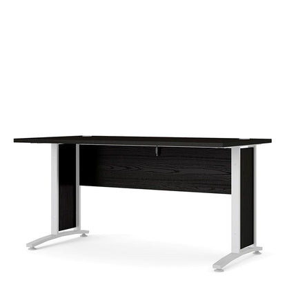 Prima Desk 150 cm in Black woodgrain with White legs