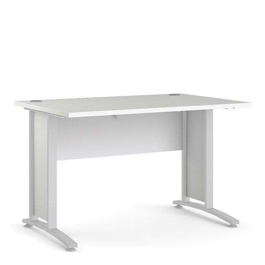 Prima Desk 120 cm in White with White legs