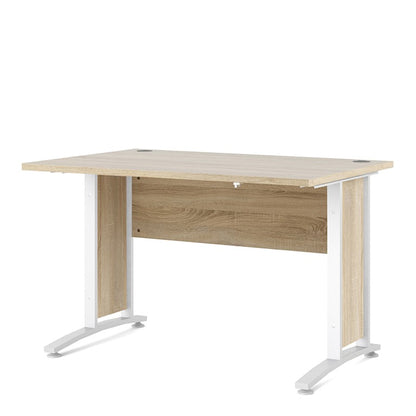 Prima Desk 120 cm in Oak with White legs