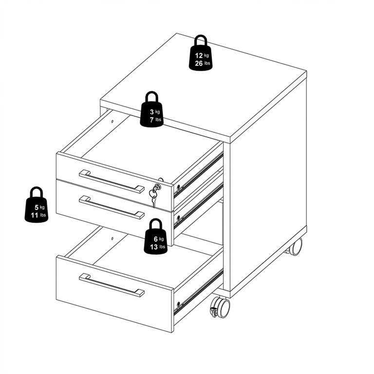 Prima Mobile cabinet in White