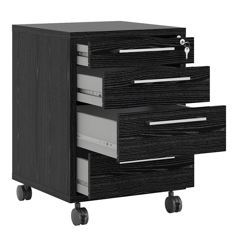 Prima Mobile cabinet in Black woodgrain