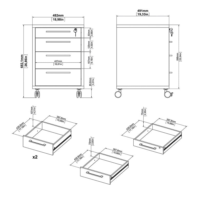 Prima Mobile cabinet n Oak