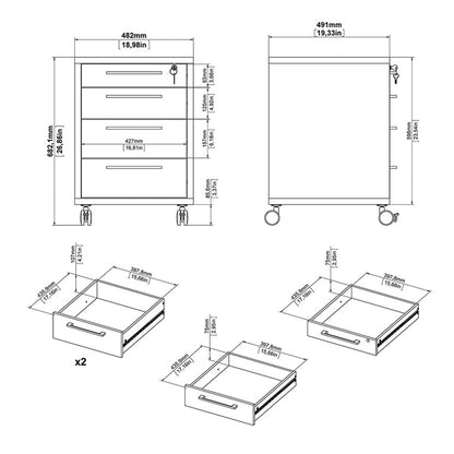 Prima Mobile cabinet n Oak