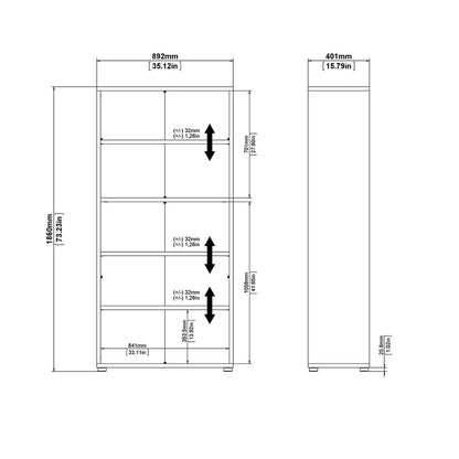 Prima Bookcase 2 Shelves With 2 Drawers And 2 Doors In Oak