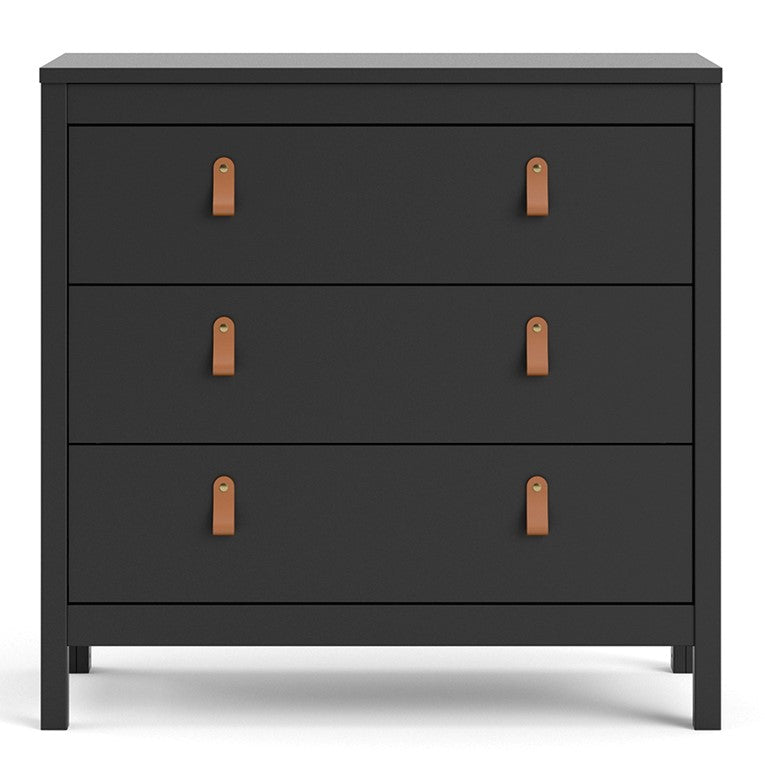 Barcelona Chest 3 drawers in Matt Black