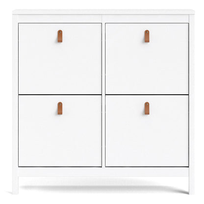 Barcelona Shoe cabinet 4 compartments in White